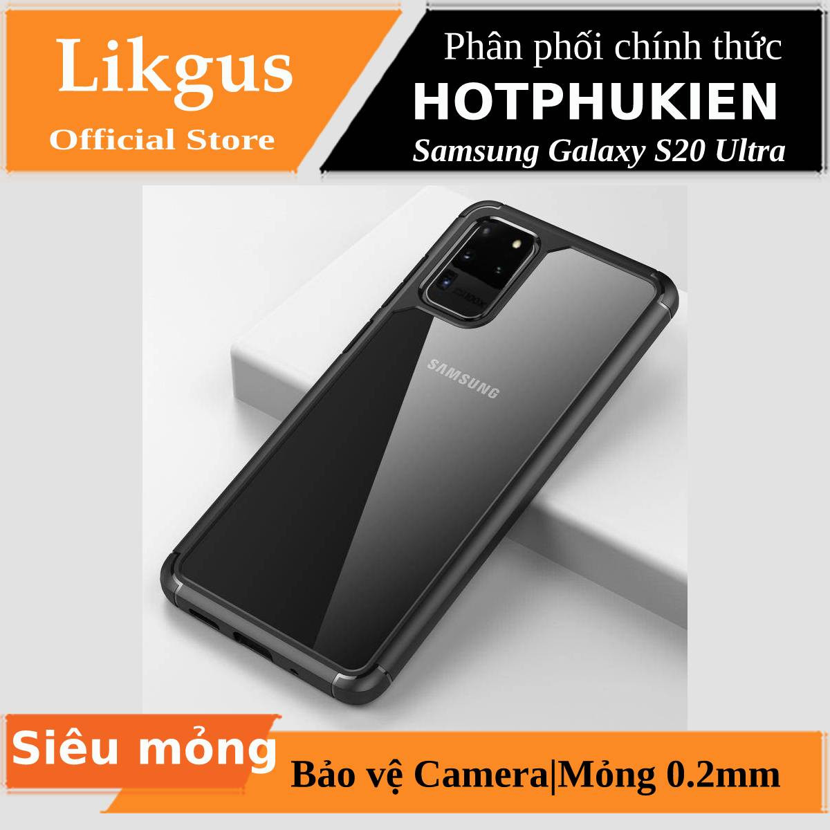 Ốp Lưng Chống Sốc viền màu siêu mỏng Cho Samsung Galaxy S20 Ultra hiệu Likgus