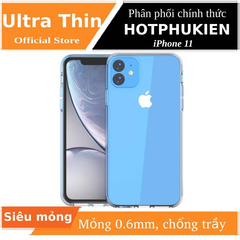 Ốp lưng dẻo silicon trong suốt cho iPhone 11 hiệu Ultra Thin siêu mỏng 0.6mm