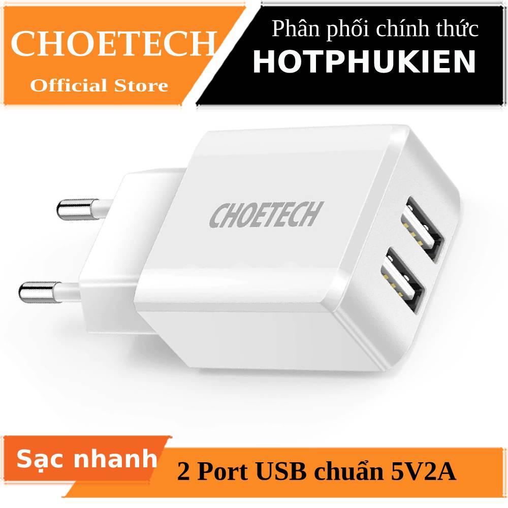 Cóc củ sạc nhanh Dual USB hiệu CHOETECH C0030
