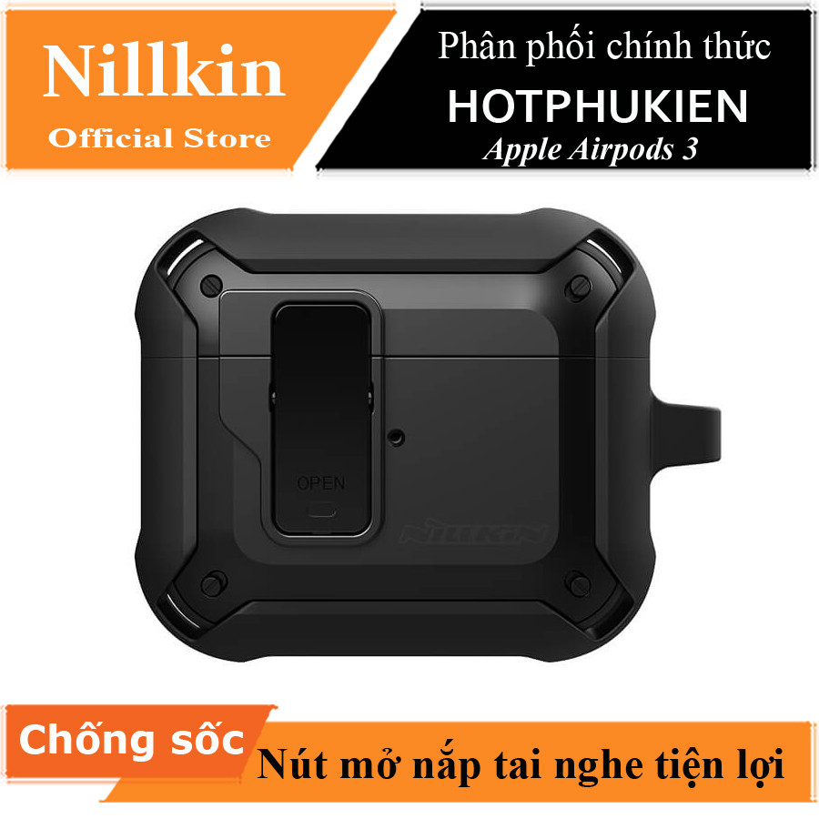Bao case chống sốc cho Apple Airpods 3 có nút mở nắp hiệu Nillkin Bounced Protective case