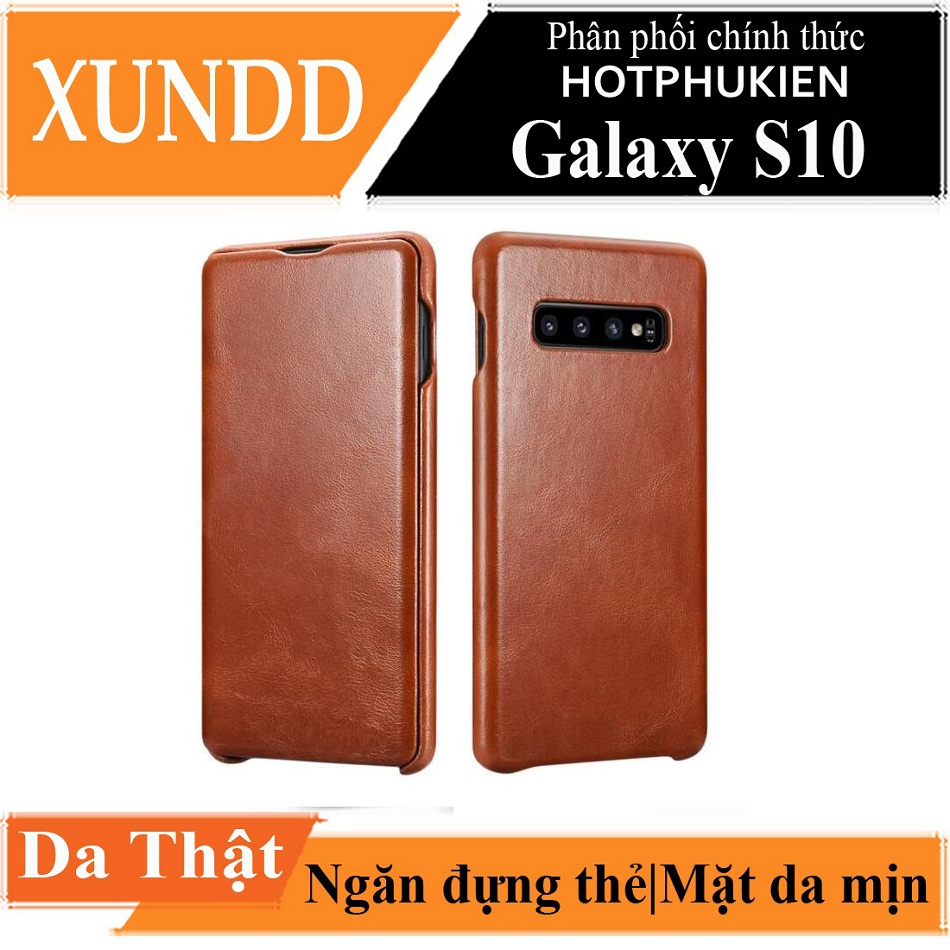 Bao da leather chống sốc cho Samsung Galaxy S10 hiệu XUNDD Gra Series
