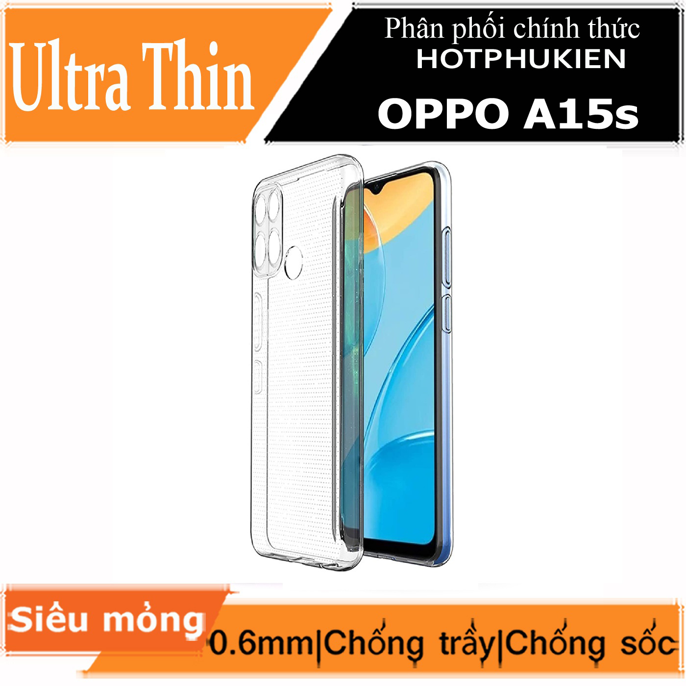 Ốp lưng silicon dẻo cho Oppo A15 / Oppo A15s hiệu Ultra Thin trong suốt
