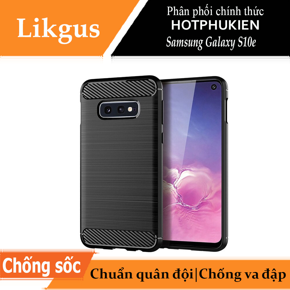 Ốp lưng chống sốc vân kim loại cho Samsung Galaxy S10e hiệu Likgus