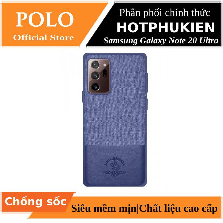 Ốp lưng chống sốc vải da cho Samsung Galaxy Note 20 Ultra hiệu Polo Virtuoso Santa Barbara