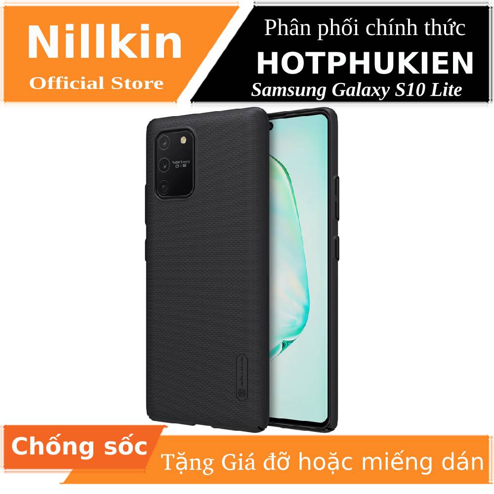 Ốp Lưng Sần chống sốc cho Samsung Galaxy S10 Lite hiệu Nillkin Super Frosted Shield