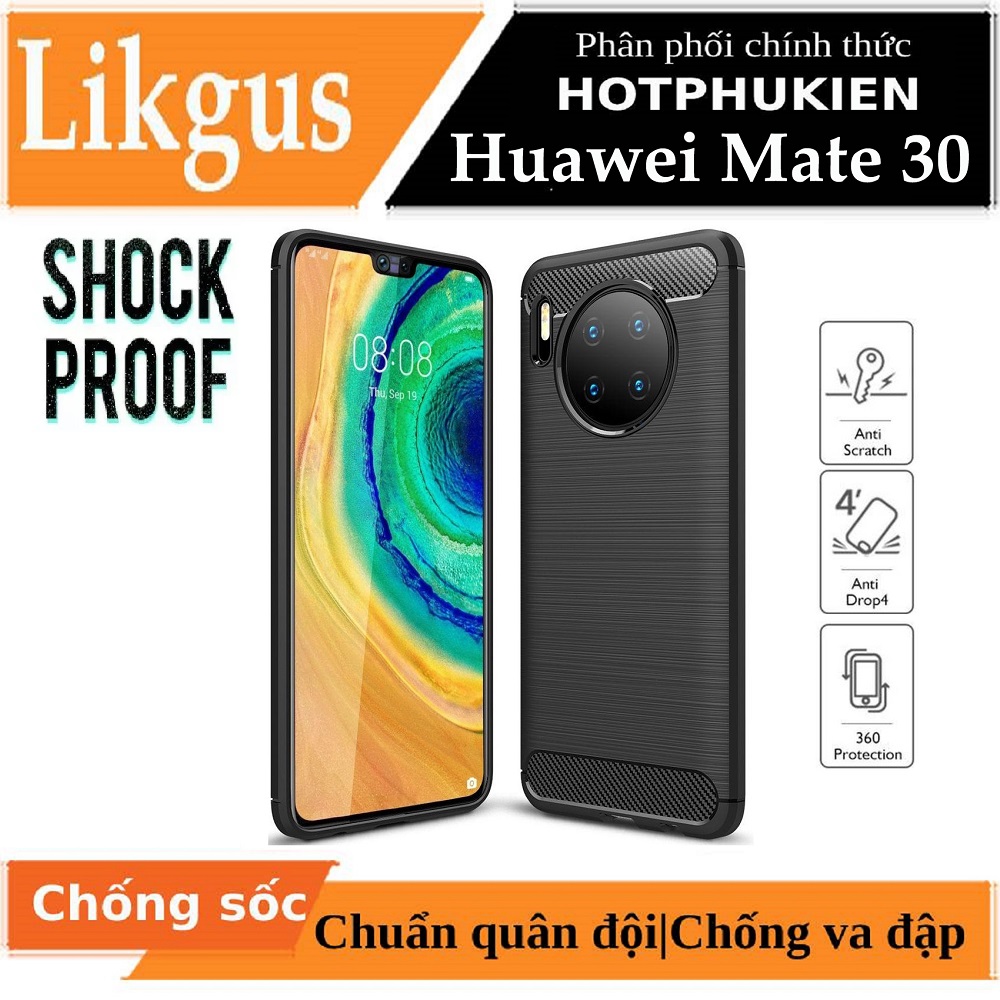 Ốp lưng chống sốc vân kim loại cho Huawei Mate 30 hiệu Likgus (bảo vệ toàn diện, chống va đập)