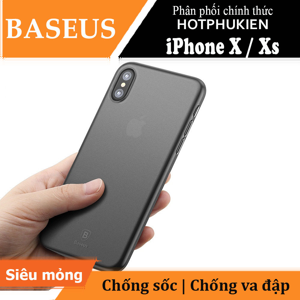 Ốp lưng siêu mỏng 0.5mm cho iPhone X / iPhone Xs Hiệu Baseus Wing Case