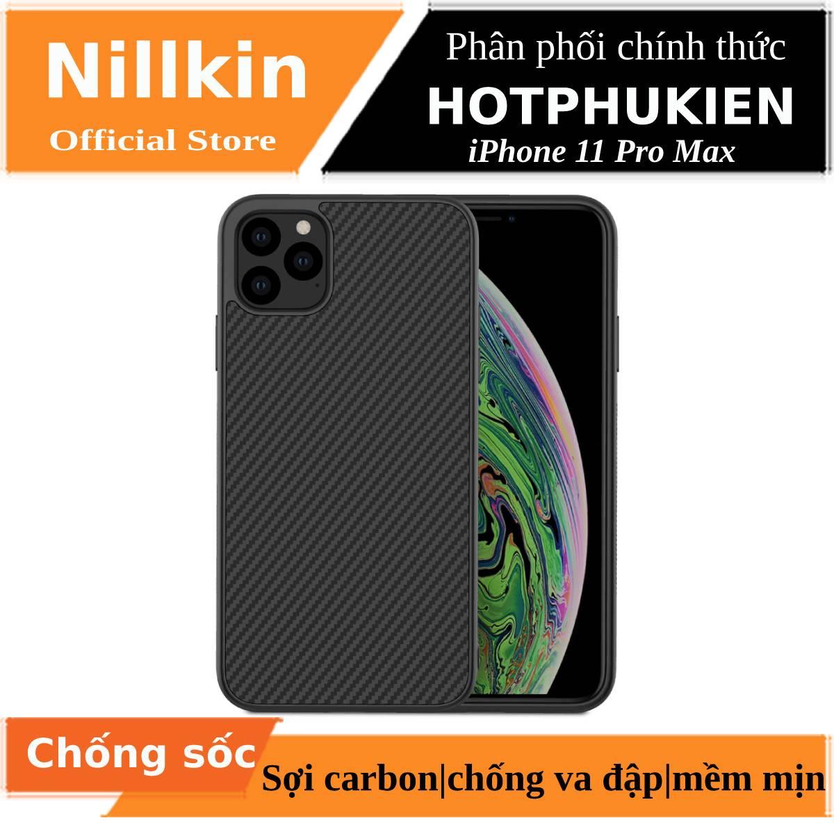 Ốp lưng chống sốc sợi Carbon cho iPhone 11 Pro Max hiệu Nillkin