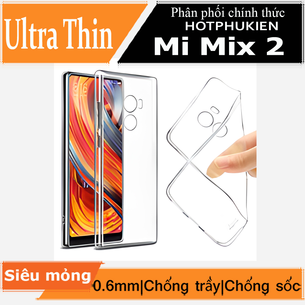 Ốp lưng silicon dẻo cho Xiaomi Mi Mix 2 hiệu Ultra Thin