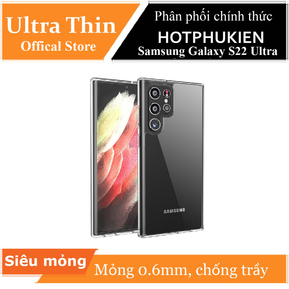Ốp lưng silicon dẻo trong suốt cho Samsung Galaxy S22 Ultra hiệu Ultra Thin